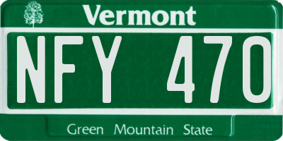 VT license plate NFY470
