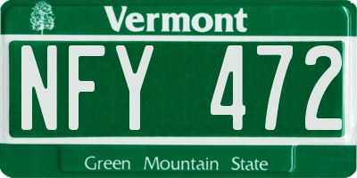 VT license plate NFY472