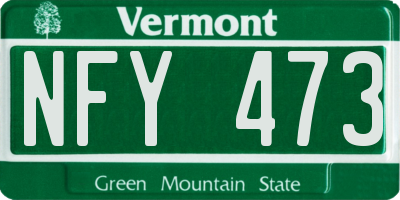 VT license plate NFY473