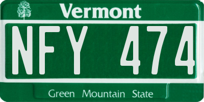 VT license plate NFY474