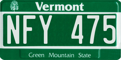 VT license plate NFY475