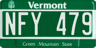 VT license plate NFY479