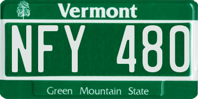 VT license plate NFY480