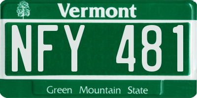 VT license plate NFY481