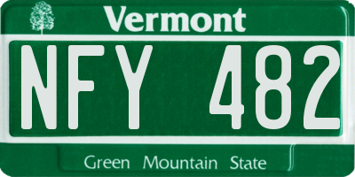 VT license plate NFY482