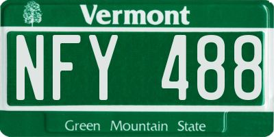 VT license plate NFY488