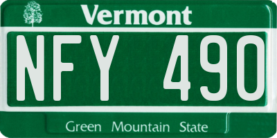 VT license plate NFY490