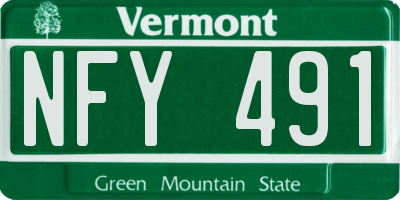 VT license plate NFY491
