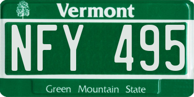VT license plate NFY495