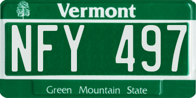 VT license plate NFY497