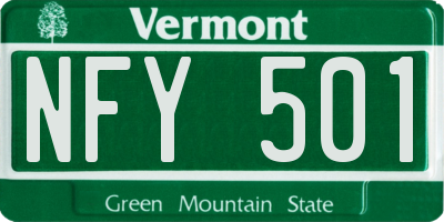 VT license plate NFY501