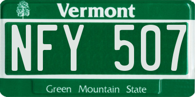 VT license plate NFY507