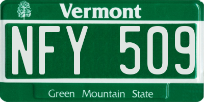 VT license plate NFY509