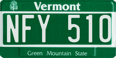 VT license plate NFY510