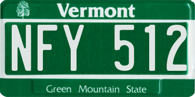 VT license plate NFY512