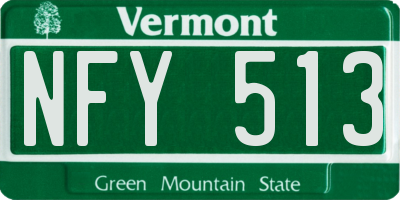 VT license plate NFY513