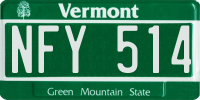 VT license plate NFY514