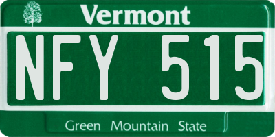 VT license plate NFY515