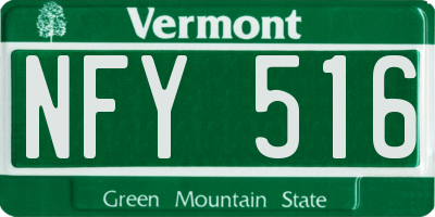 VT license plate NFY516