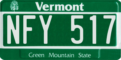 VT license plate NFY517