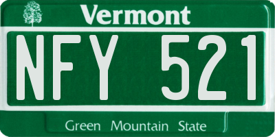 VT license plate NFY521