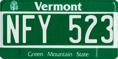 VT license plate NFY523