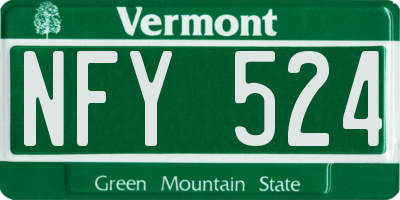 VT license plate NFY524