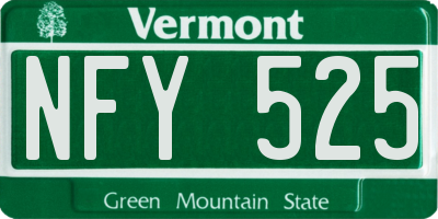 VT license plate NFY525