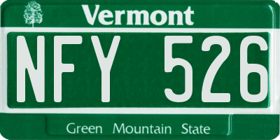 VT license plate NFY526