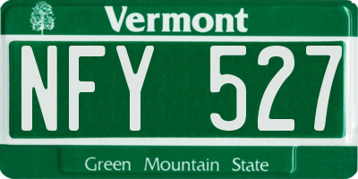 VT license plate NFY527