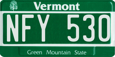 VT license plate NFY530
