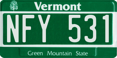 VT license plate NFY531