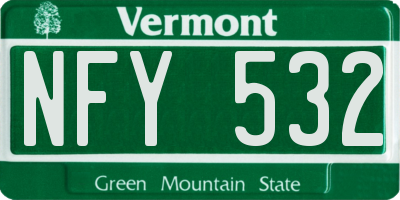 VT license plate NFY532