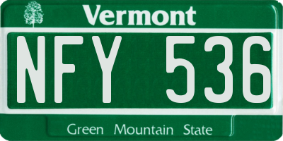 VT license plate NFY536