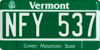 VT license plate NFY537