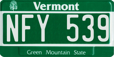 VT license plate NFY539