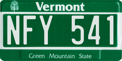 VT license plate NFY541