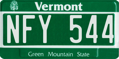 VT license plate NFY544