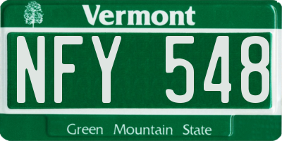 VT license plate NFY548