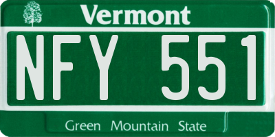 VT license plate NFY551