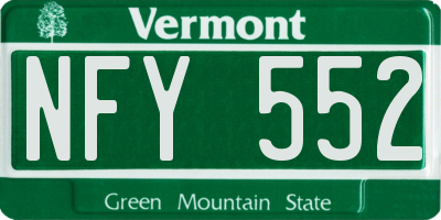 VT license plate NFY552
