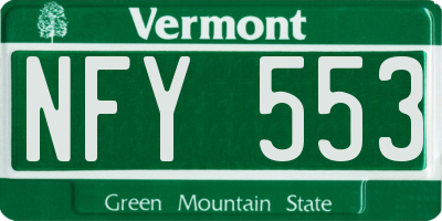 VT license plate NFY553