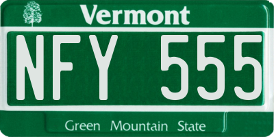 VT license plate NFY555