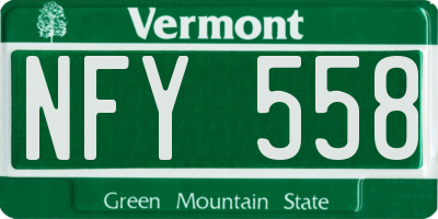 VT license plate NFY558