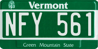 VT license plate NFY561