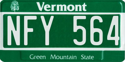 VT license plate NFY564