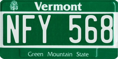 VT license plate NFY568