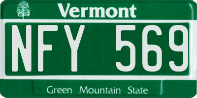 VT license plate NFY569