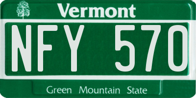 VT license plate NFY570