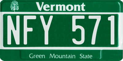 VT license plate NFY571